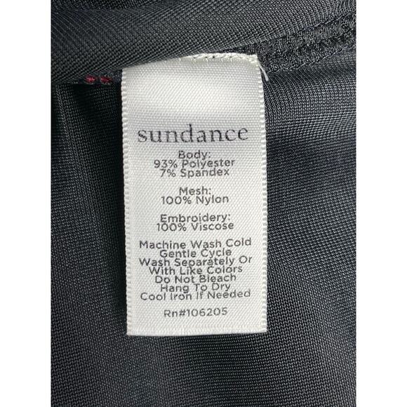 Sundance Enchantress New Velvet Long sleeve boho Top sz S embroidered black red - Picture 7 of 7